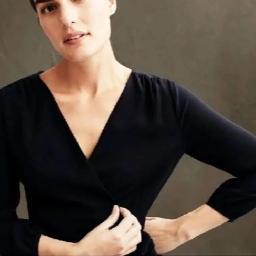 NWT J. Crew Black Wrap Dress. SZ 2